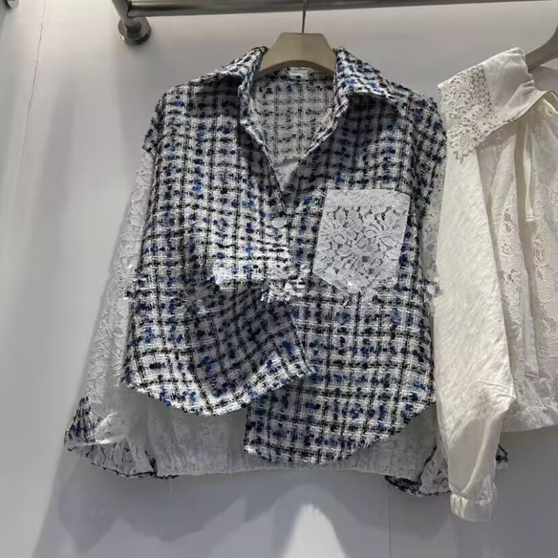 ⭕下單前請先聊聊有無庫存⭕韓系甜美撞色花朵拼接提花外套-細節圖3