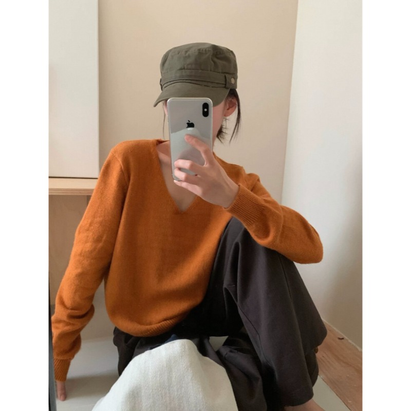 ⭕下單前請先聊聊有無庫存⭕【Y.JIA】韓系V領簡約百搭針織衫-細節圖10