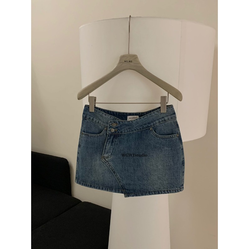 ⭕下單前請先聊聊有無庫存⭕WGWE復古低腰千禧辣妹牛仔短裙-細節圖3