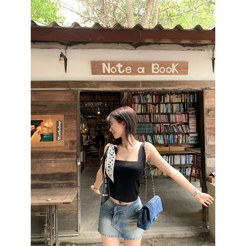 ⭕下單前請先聊聊有無庫存⭕WGWE復古低腰千禧辣妹牛仔短裙-細節圖4