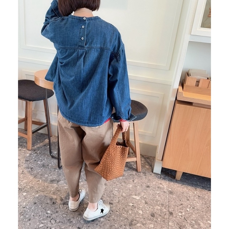 ⭕下單前請先聊聊有無庫存⭕東大門同款.韓系立領系釦口袋牛仔外套-細節圖4