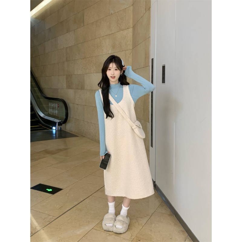 ⭕下單前請先聊聊有無庫存⭕氣質甜美羊呢背心裙配包包二件式-細節圖2