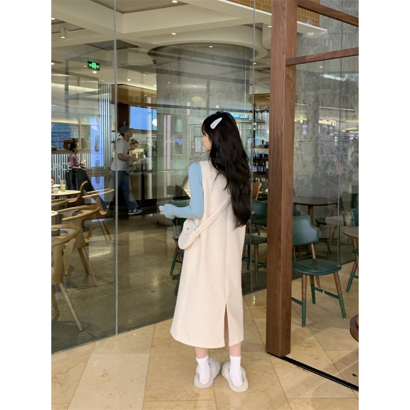 ⭕下單前請先聊聊有無庫存⭕氣質甜美羊呢背心裙配包包二件式-細節圖4