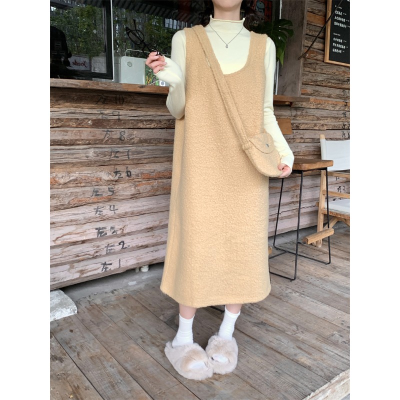 ⭕下單前請先聊聊有無庫存⭕氣質甜美羊呢背心裙配包包二件式-細節圖10