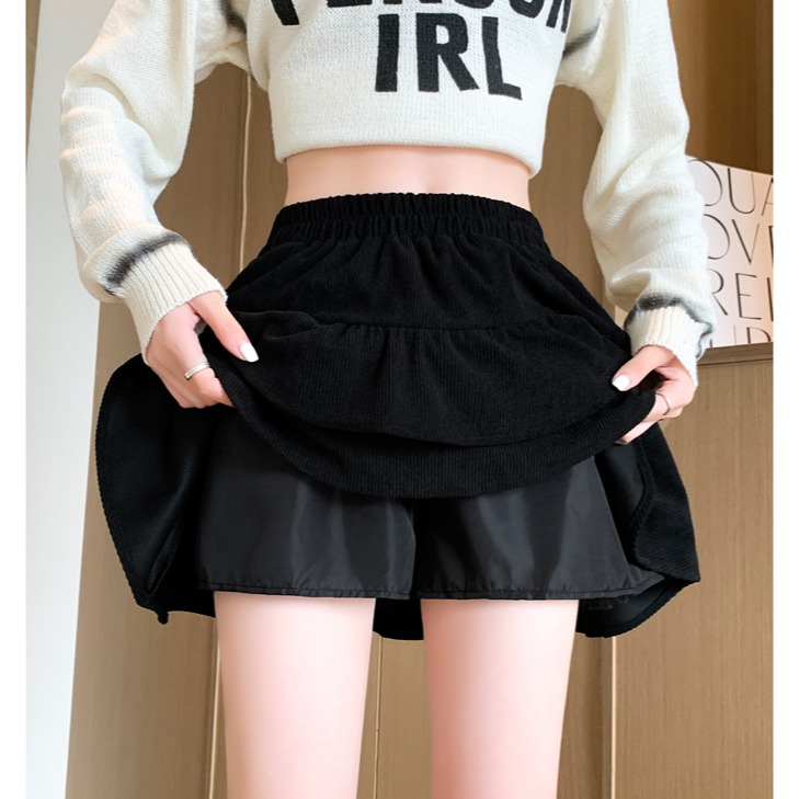 ⭕下單前請先聊聊有無庫存⭕燈芯絨荷葉邊蓬蓬短裙-細節圖2