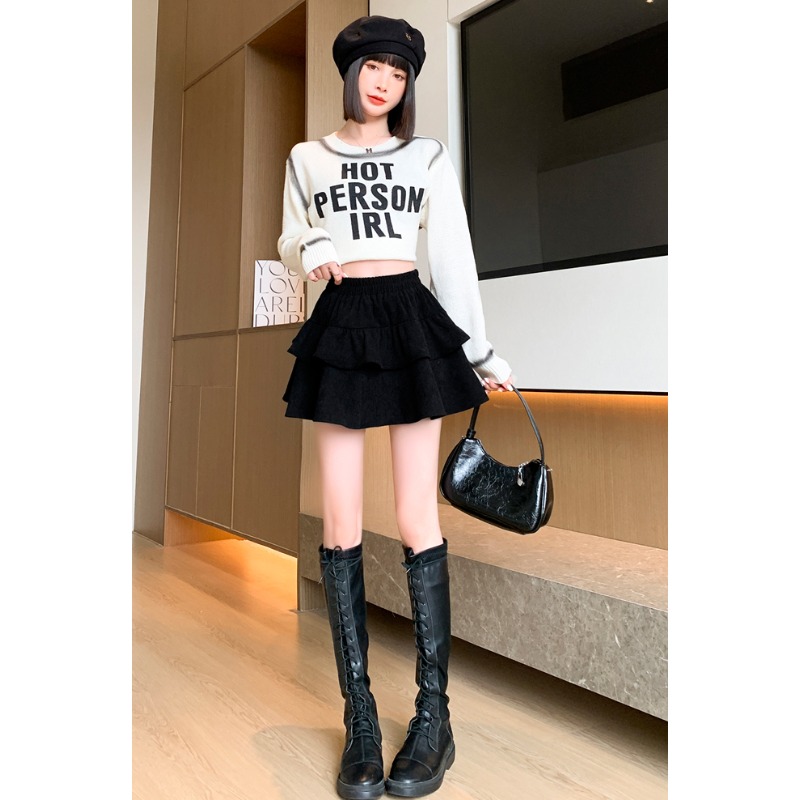 ⭕下單前請先聊聊有無庫存⭕燈芯絨荷葉邊蓬蓬短裙-細節圖5