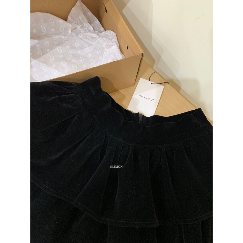 ⭕下單前請先聊聊有無庫存⭕ᴛʜᴇ ʟɪᴍᴏɴ絲絨蓬蓬蛋糕短裙-細節圖2