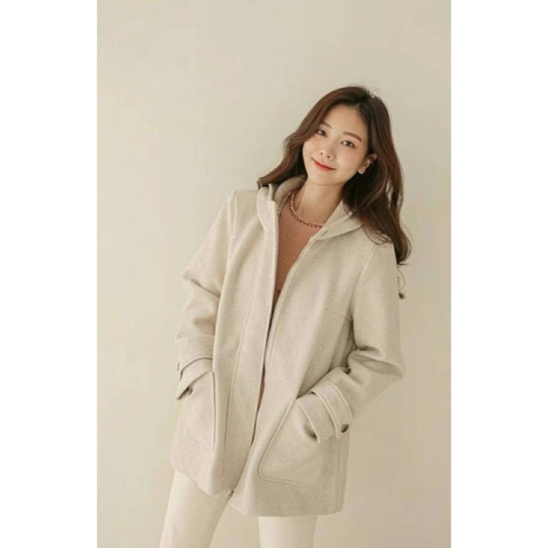 ⭕下單前請先聊聊有無庫存⭕時尚感休閒連帽毛呢中長外套-細節圖8
