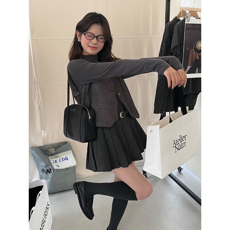 ⭕下單前請先聊聊有無庫存⭕ʟᴇᴍᴏɴ sᴛᴜᴅɪᴏ美式V領復古麂皮絨背心-細節圖5