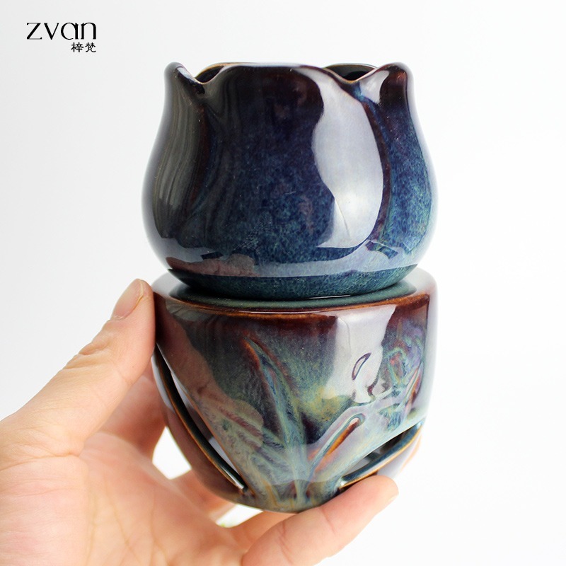 (附防燙燭托)薰香 200ml 超大容量 分離式 易清洗 蠟燭香薰燈 陶瓷擺飾 精油薰香爐 大容量使用更方便-細節圖5