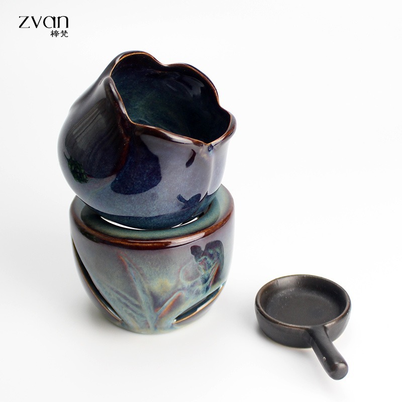 (附防燙燭托)薰香 200ml 超大容量 分離式 易清洗 蠟燭香薰燈 陶瓷擺飾 精油薰香爐 大容量使用更方便-細節圖8