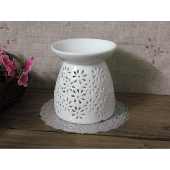 現貨 附精油+燭托 陶瓷鏤空香薰燈 精油燈香薰燈 陶瓷薰香爐 精油蠟燭燈 薰香-細節圖6