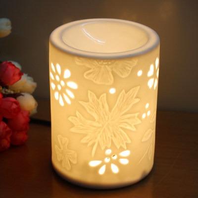 插電 陶瓷 光釉 梧桐香薰燈 小夜燈 精油燈 臥室床頭台燈 香薰機 薰香 精油 氣氛 情調-細節圖3