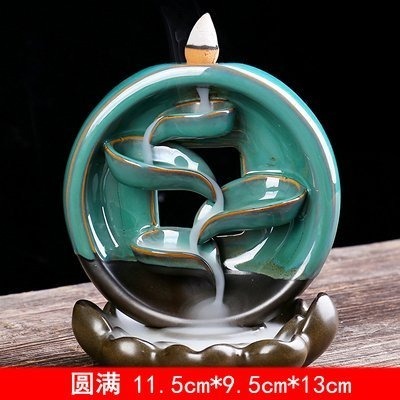現貨不用等~再送60顆塔香粒 3款造型 倒流香 爐 陶瓷 創意時來運轉擺件 左右逢源 家用室內塔香爐 招財-規格圖9