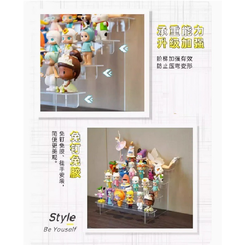 現貨 20CM 29CM 免工具 高透壓克力公仔架 展示架 層架 梯架 收納架 擺飾架 公仔盒架-細節圖2