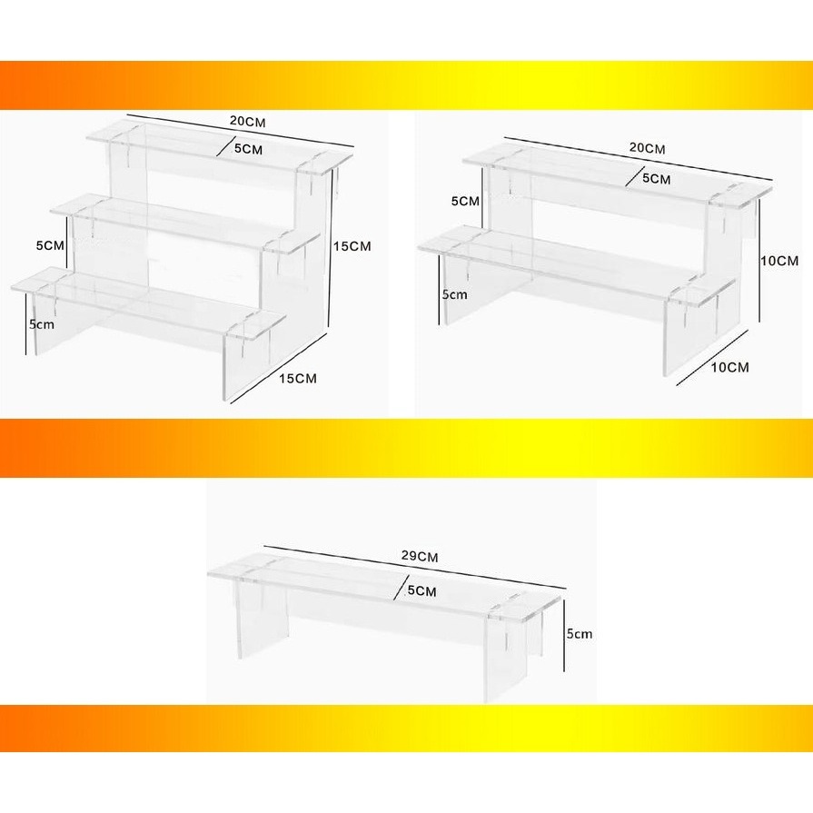 現貨 20CM 29CM 免工具 高透壓克力公仔架 展示架 層架 梯架 收納架 擺飾架 公仔盒架-細節圖3