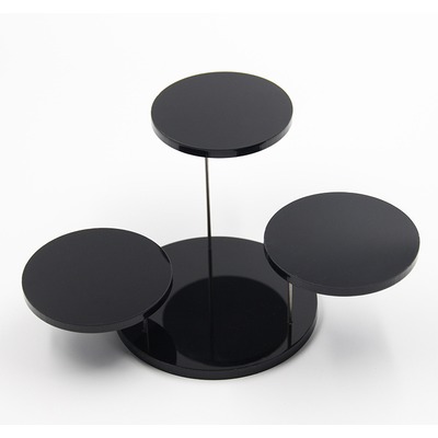 現貨 視覺加分~3層圓形（黑晶/透明）２色　展示架 公仔架 飾品架 模型架 擺飾架-細節圖4