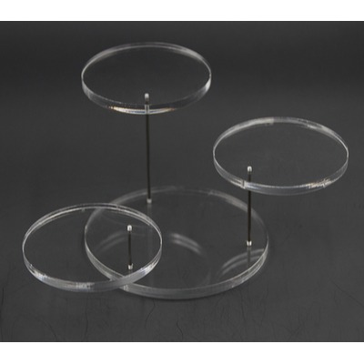 現貨 視覺加分~3層圓形（黑晶/透明）２色　展示架 公仔架 飾品架 模型架 擺飾架-細節圖5