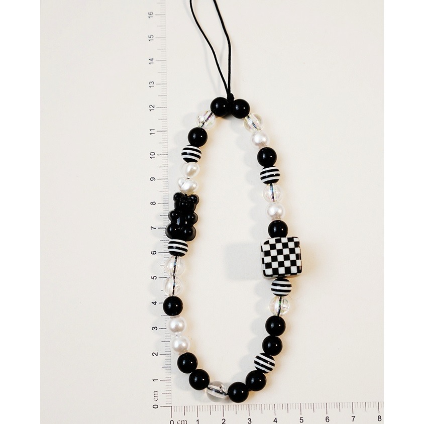 現貨 時尚 小熊 黑白 小香 手機鏈 掛繩 個性掛飾 包包吊飾 小吊飾-細節圖3