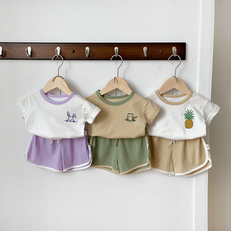 韓版撞色印花休閒套裝-細節圖2