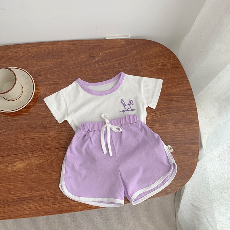 韓版撞色印花休閒套裝-細節圖3