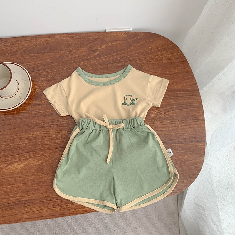 韓版撞色印花休閒套裝-細節圖5