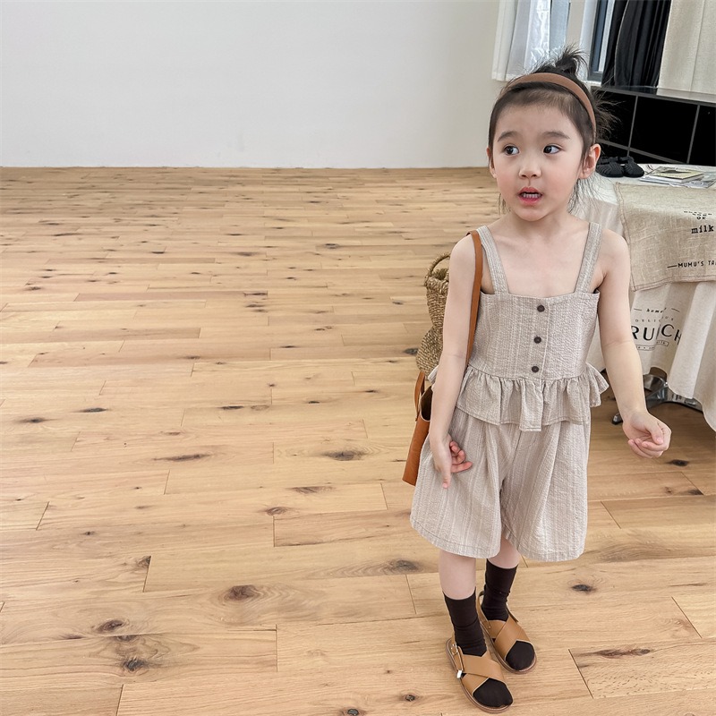 ᵕ̈ ᴴᵁᴸᴵᴴᵁᶜᴴᴵ  S3052629細肩帶背心上衣+短褲套裝-細節圖3