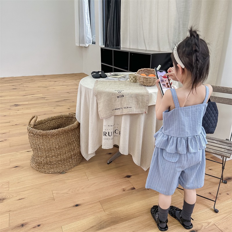 ᵕ̈ ᴴᵁᴸᴵᴴᵁᶜᴴᴵ  S3052629細肩帶背心上衣+短褲套裝-細節圖4