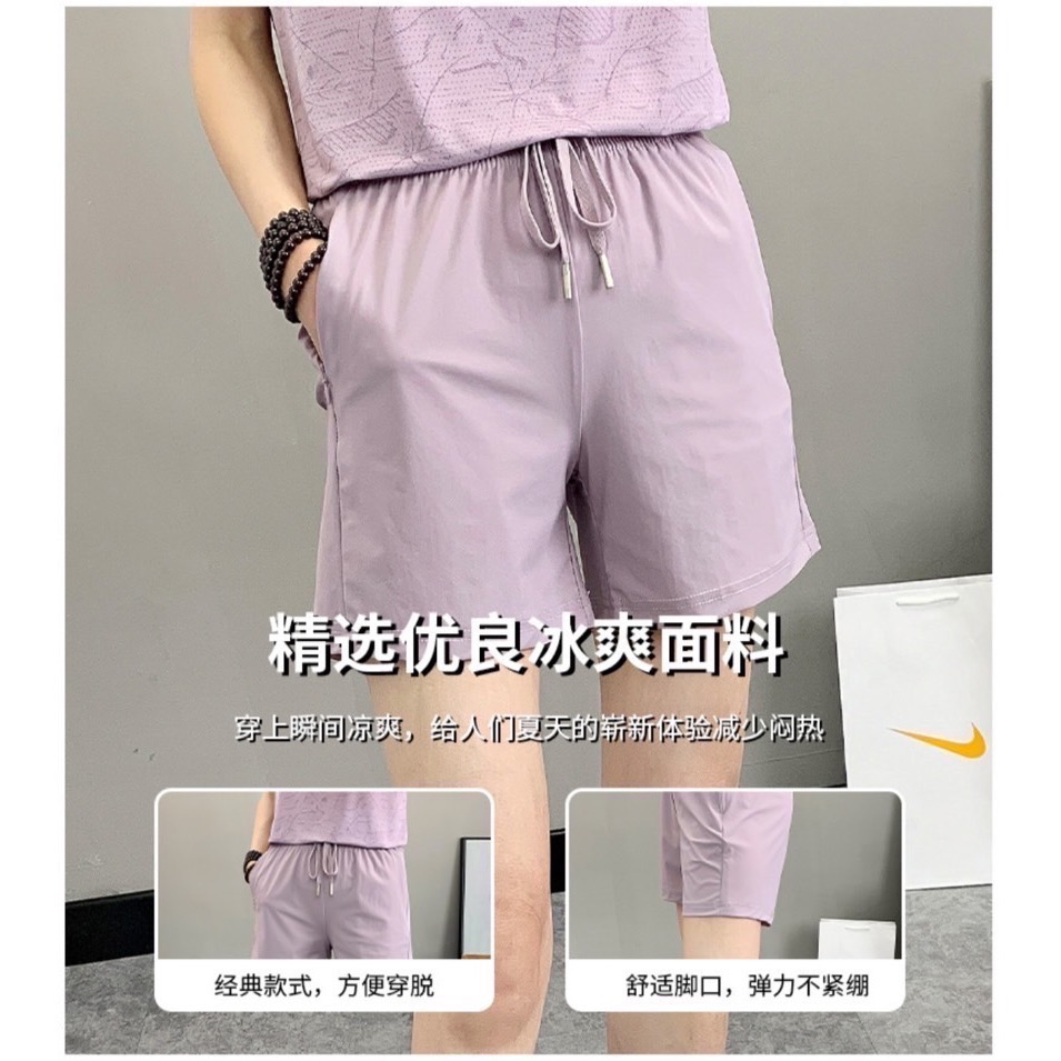 冰絲三分褲 涼感短褲 女生彈力短褲 夏季運動短女 輕薄透氣短褲 休閒短褲女款 抽繩鬆緊短褲 女快乾褲 曙光機能運動品牌-細節圖6