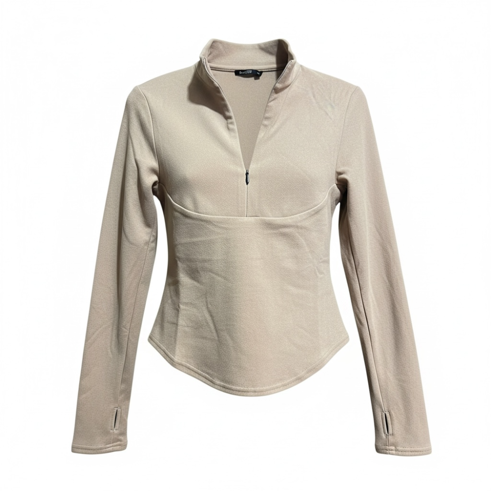 火山岩發熱上衣 蓄熱保暖機能衣 立領拉鍊保暖上衣 加絨高彈力上衣 拇指孔運動上衣 冬季內搭打底衣 戶外保暖發熱衣 騎車防-細節圖9