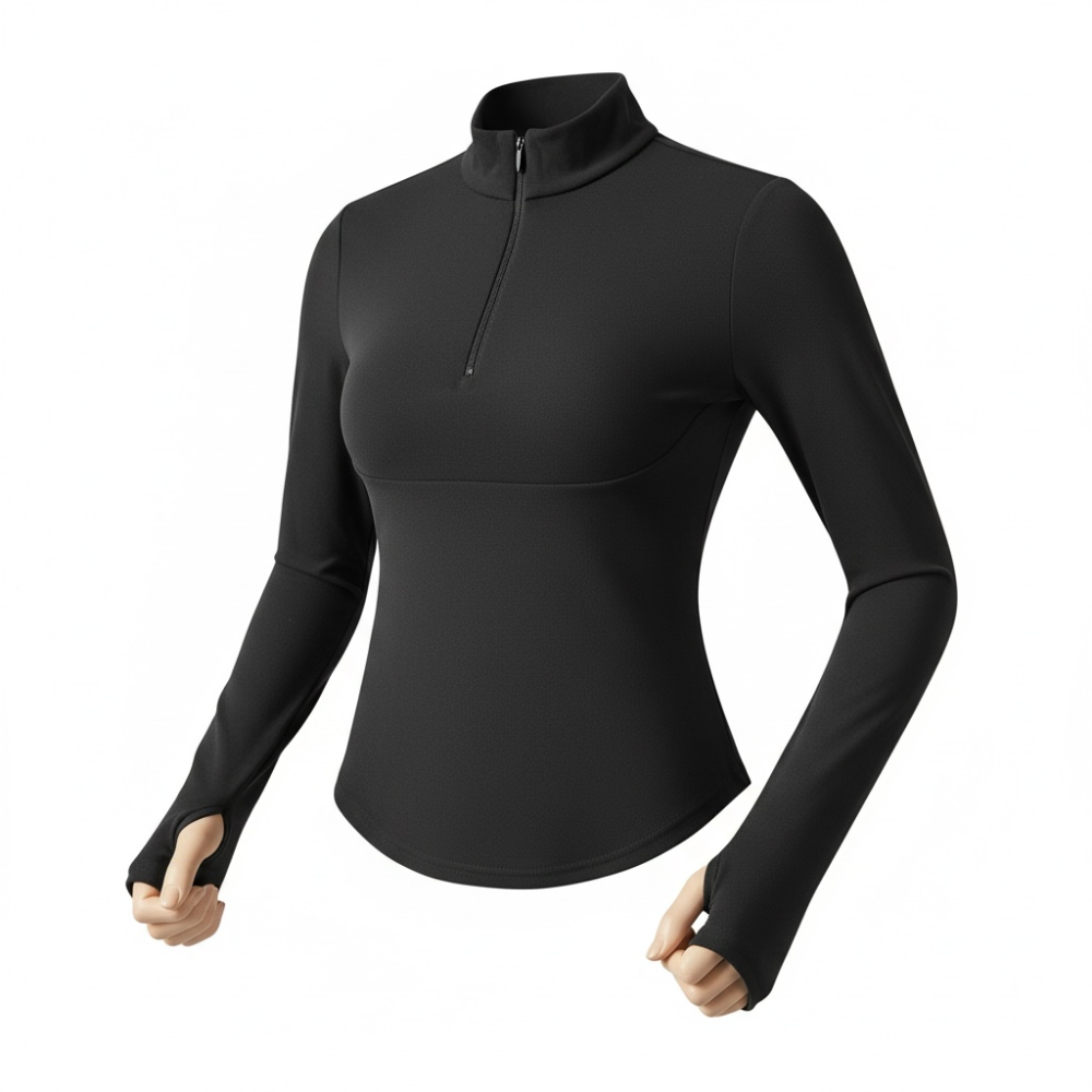 火山岩發熱上衣 蓄熱保暖機能衣 立領拉鍊保暖上衣 加絨高彈力上衣 拇指孔運動上衣 冬季內搭打底衣 戶外保暖發熱衣 騎車防-細節圖10