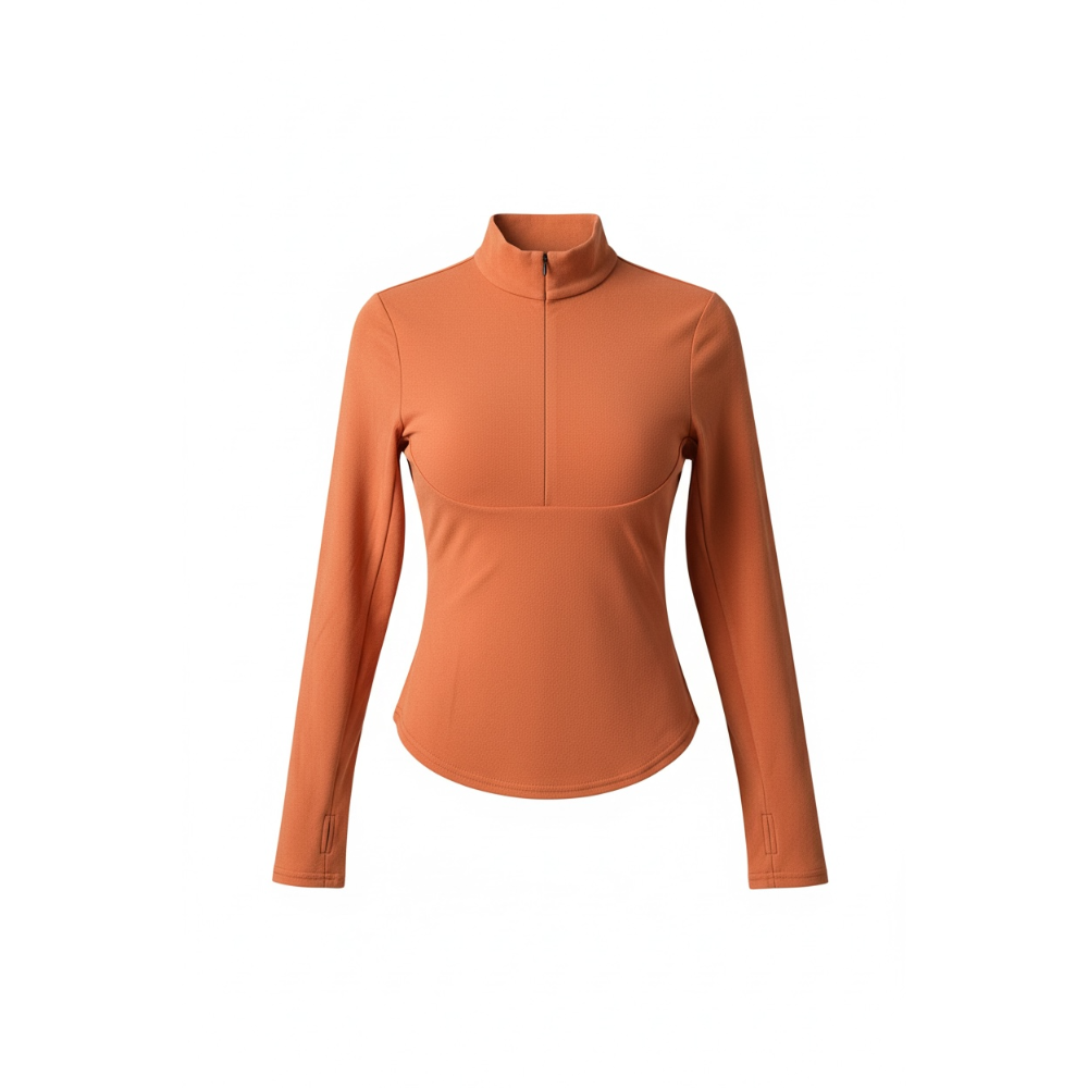 火山岩發熱上衣 蓄熱保暖機能衣 立領拉鍊保暖上衣 加絨高彈力上衣 拇指孔運動上衣 冬季內搭打底衣 戶外保暖發熱衣 騎車防-細節圖11