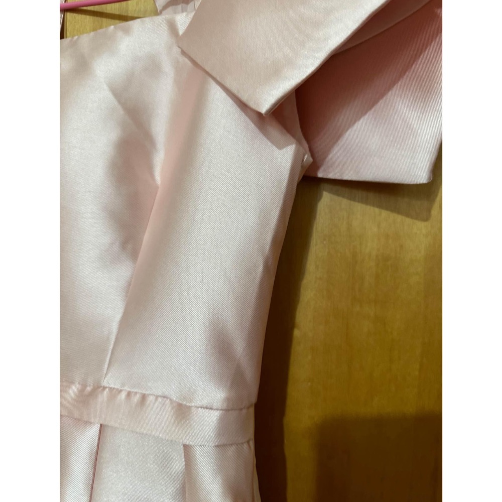 泰式名媛風淺香檳粉中長小禮服洋裝-細節圖3