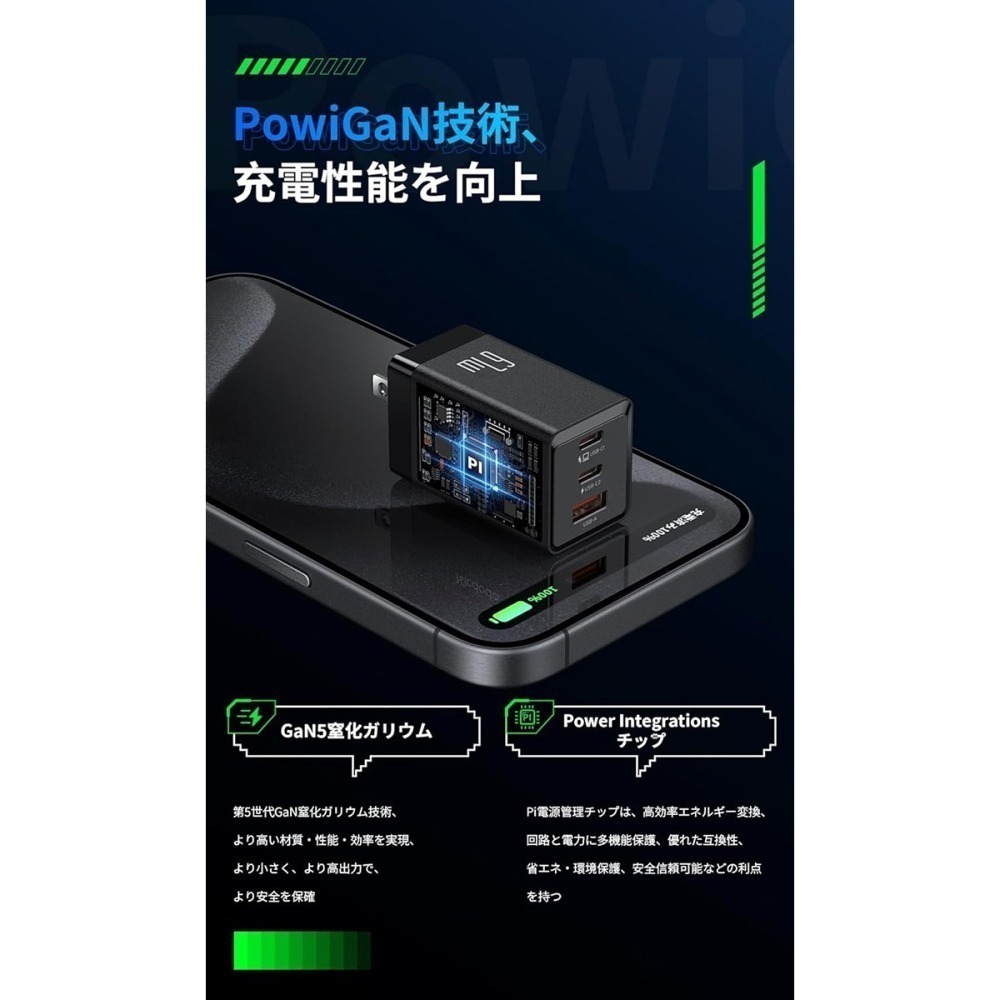 麥多多 Mcdodo GaN 67W Pro (2C1A) 氮化鎵充電器 (黑)-細節圖3