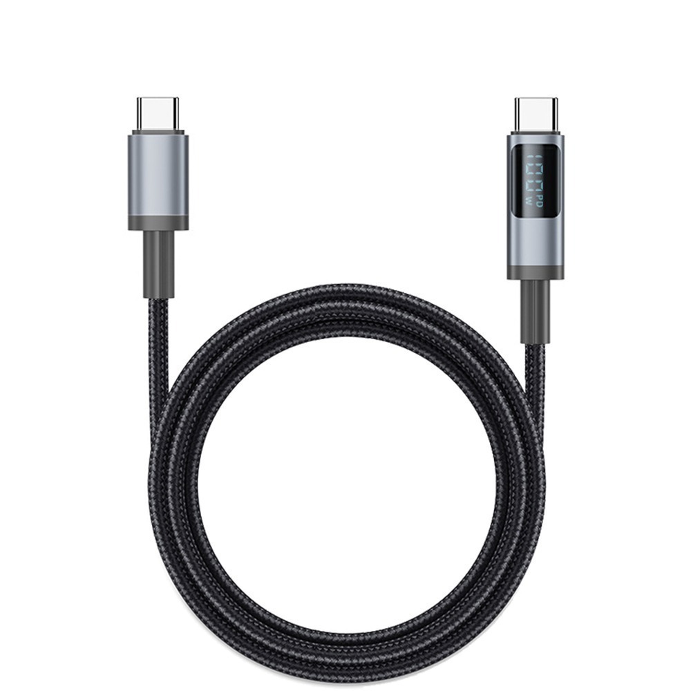 UKKO 急速 PD 100W Type-C to Type-C LED數位顯示充電編織傳輸線 1.2m-細節圖10