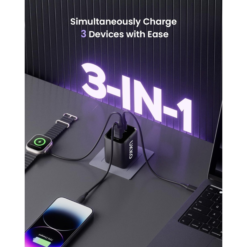 【7-ELEVEN 門市團購】 100W 3C 迷你急速充電器 附PD 100W e-marker 數據線 1m-細節圖8