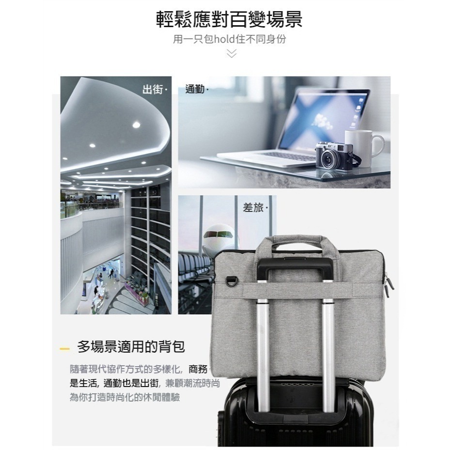 【限時購】防潑水單肩手提15.6吋電腦包-細節圖2
