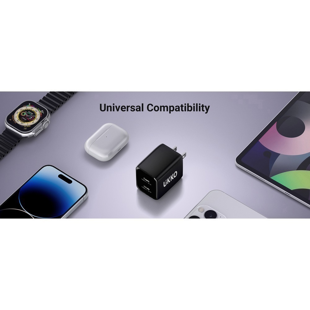 【7-ELEVEN 門市團購】UKKO 67W GaN 氮化鎵(雙USB-C)急速充電器 送兩條PD 60W 1m數據線-細節圖9