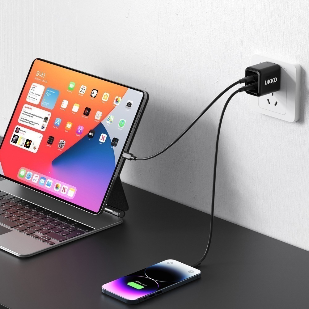 【限時購】UKKO 67W GaN 氮化鎵(雙USB-C)急速充電器 送兩條PD 60W 1m數據線-細節圖9
