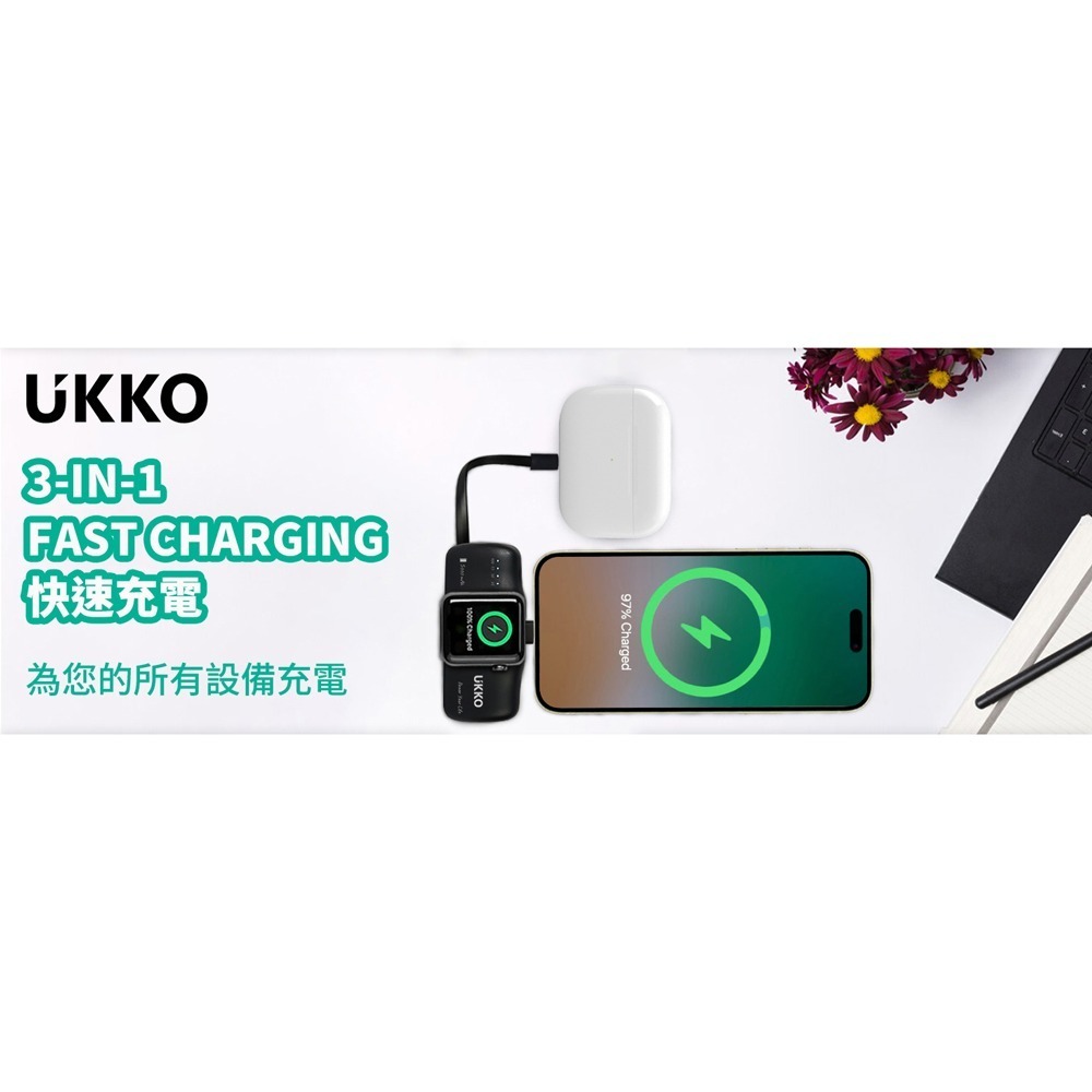 【2入組】UKKO 5000 mAh 迷你多功能行動電源 加贈EVA防震收納包-細節圖2