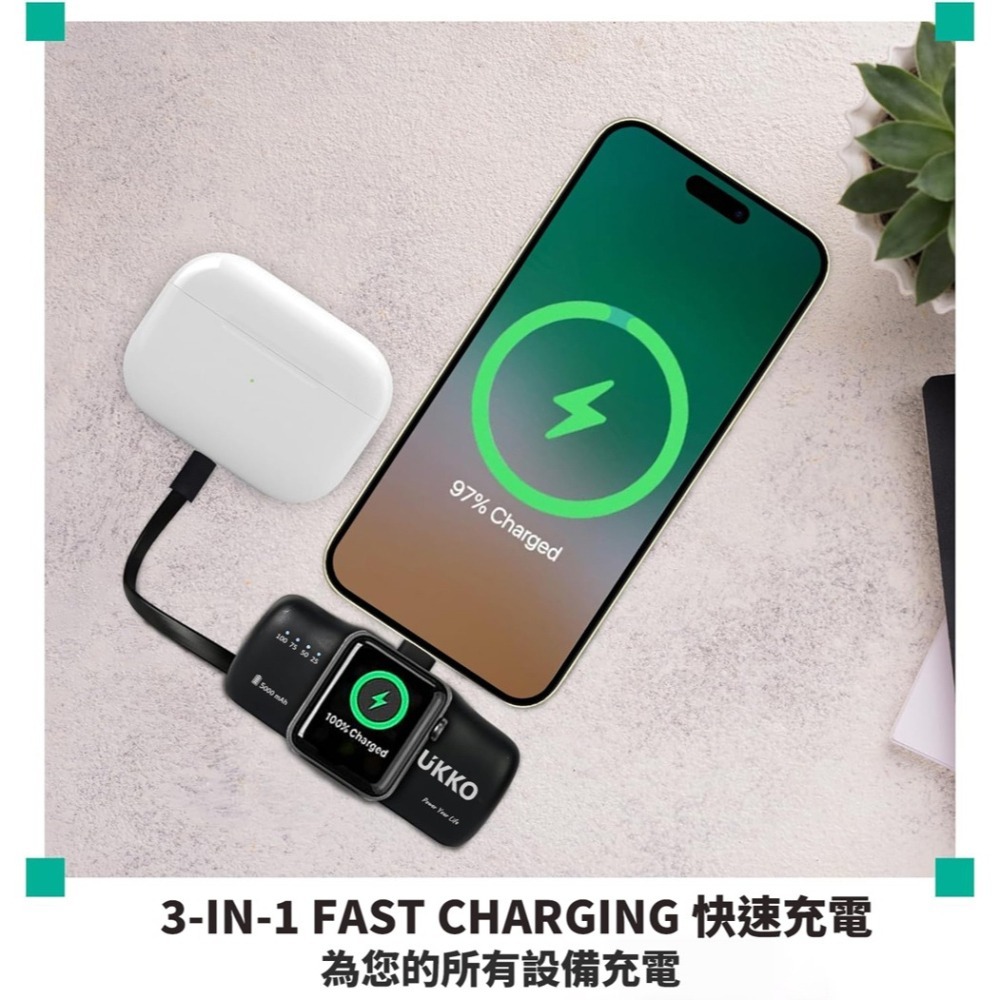 【2入組】UKKO 5000 mAh 迷你多功能行動電源 加贈EVA防震收納包-細節圖5