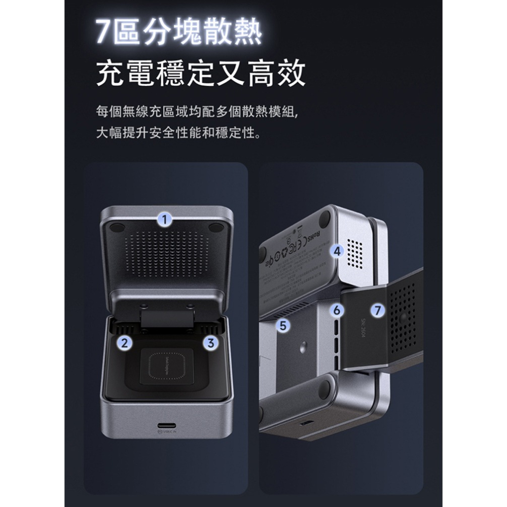 【Mcdodo/麥多多】Qi2 三合一 手機+Apple Watch+耳機 磁吸三充盤-細節圖7