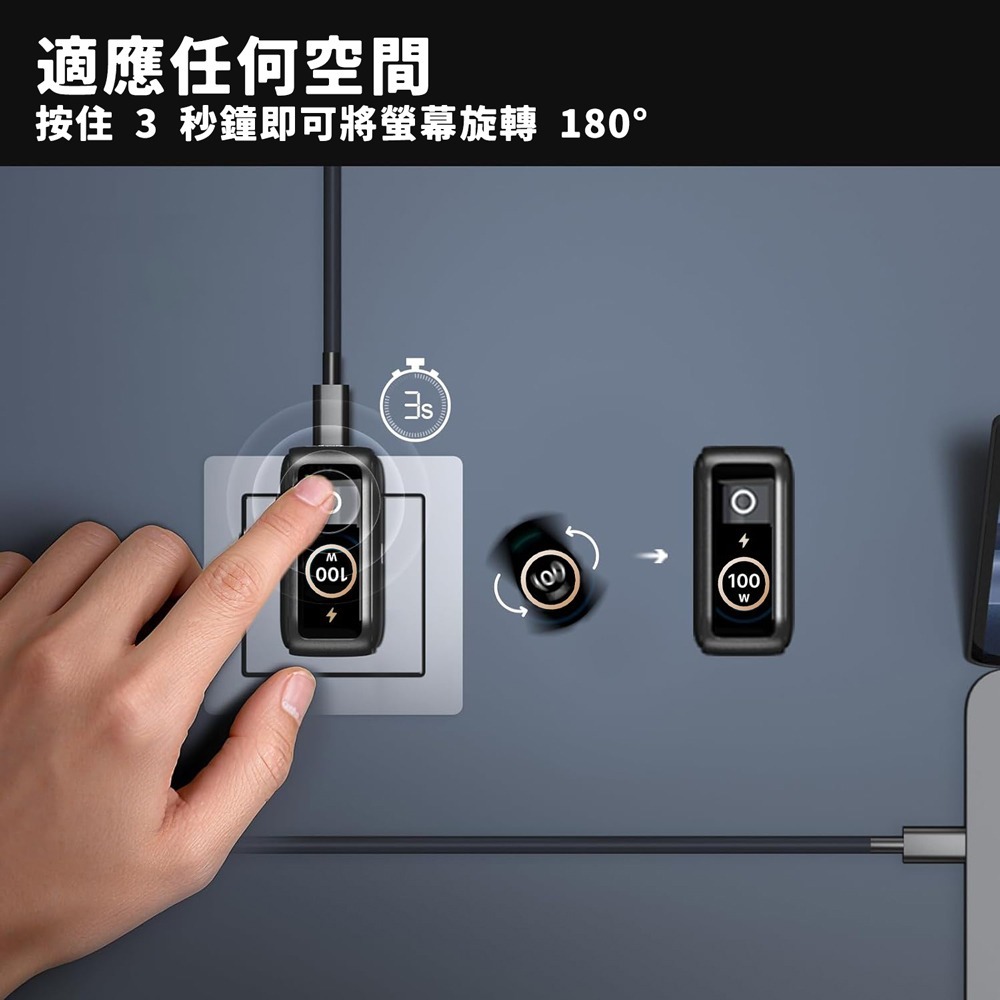 UKKO 100W GaN 氮化鎵 PD3.2/AVS 3孔 (2C1A) AI 溫控急速充電器 (黑)-細節圖10