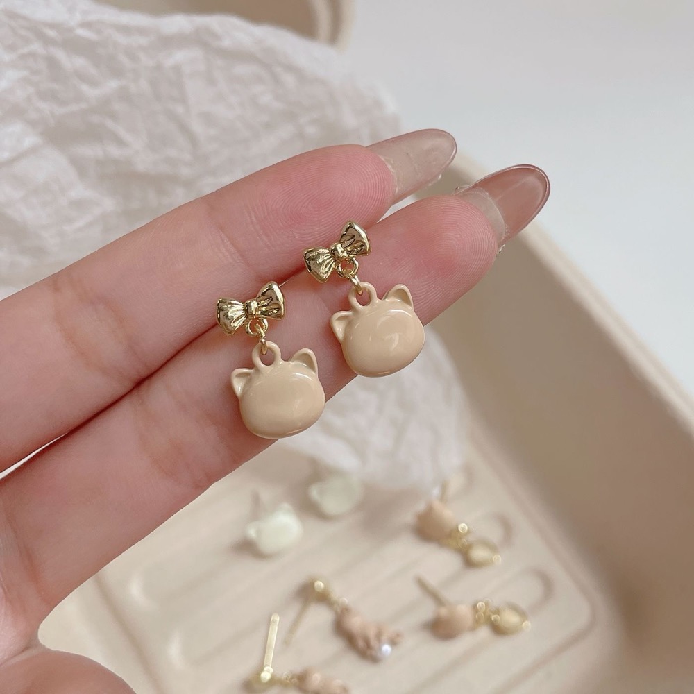 秋冬新款慵懶貓咪耳環-細節圖4