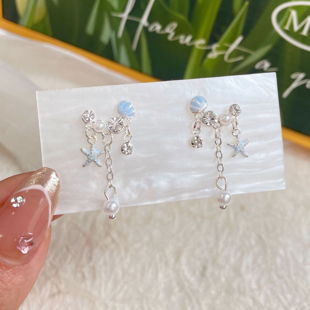 小清新藍色海洋系海豚耳環-規格圖4