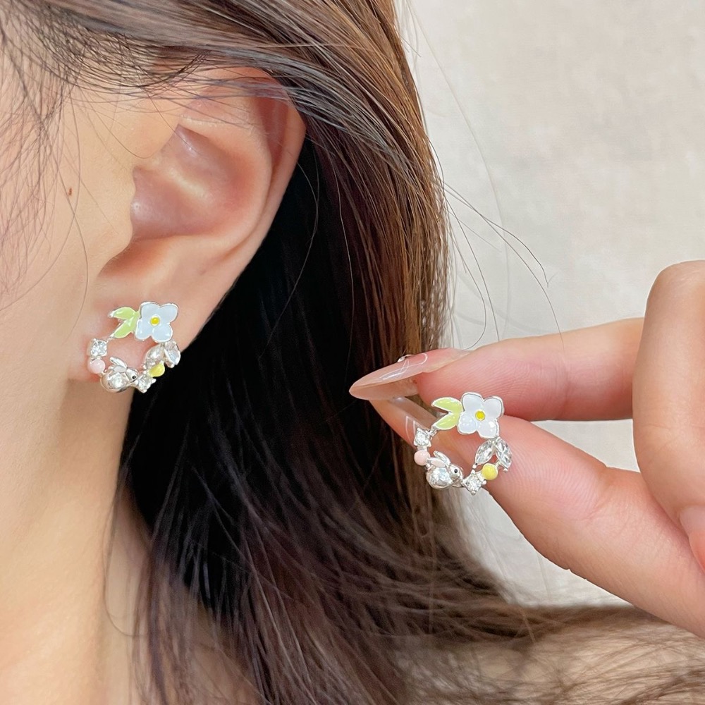 甜美清新滴油櫻花耳環-細節圖2