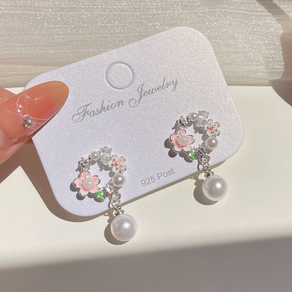 甜美清新滴油櫻花耳環-規格圖2