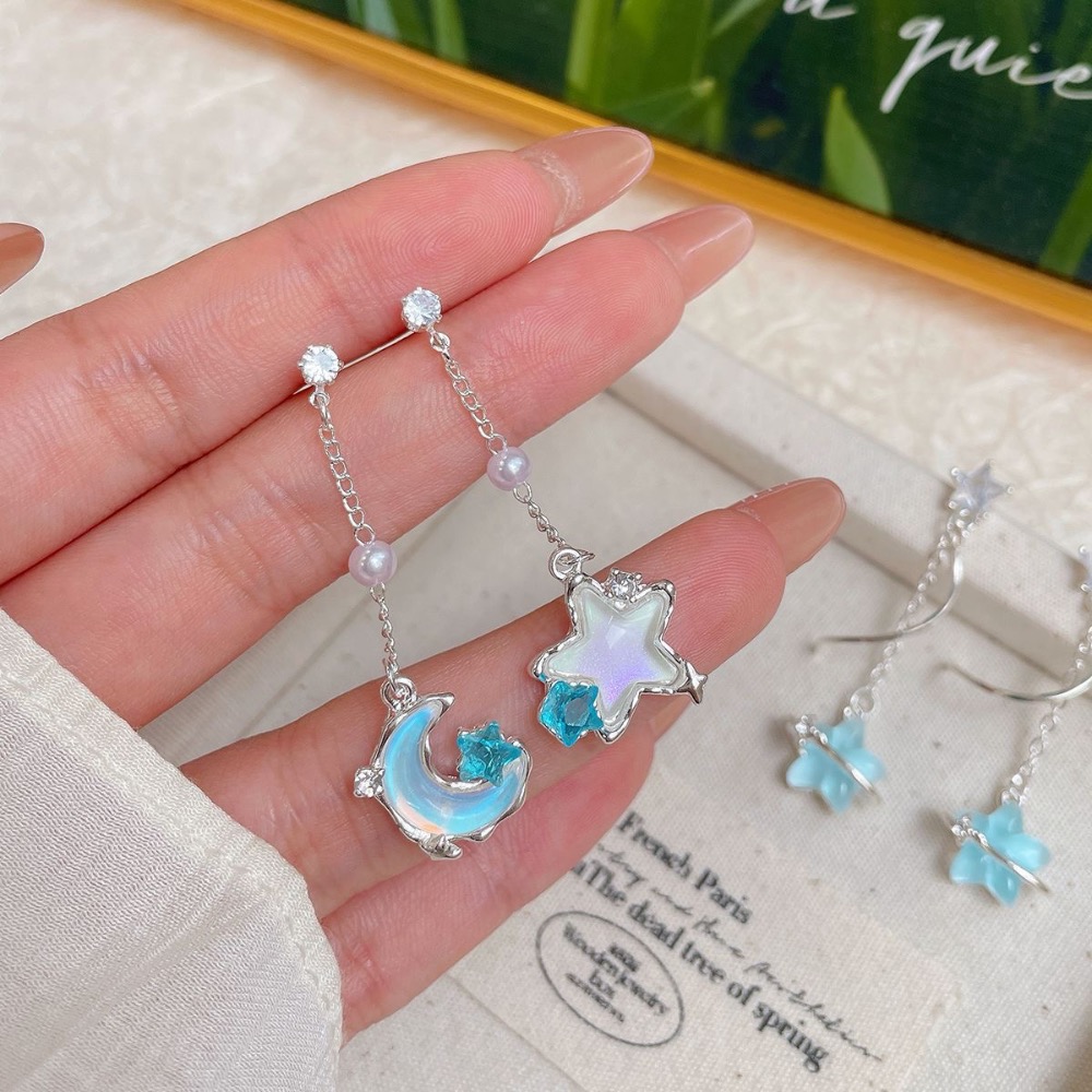 海洋個性極光星星月亮耳環-細節圖4