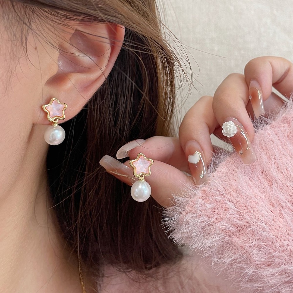 精緻粉色、藍色愛心耳環-細節圖2