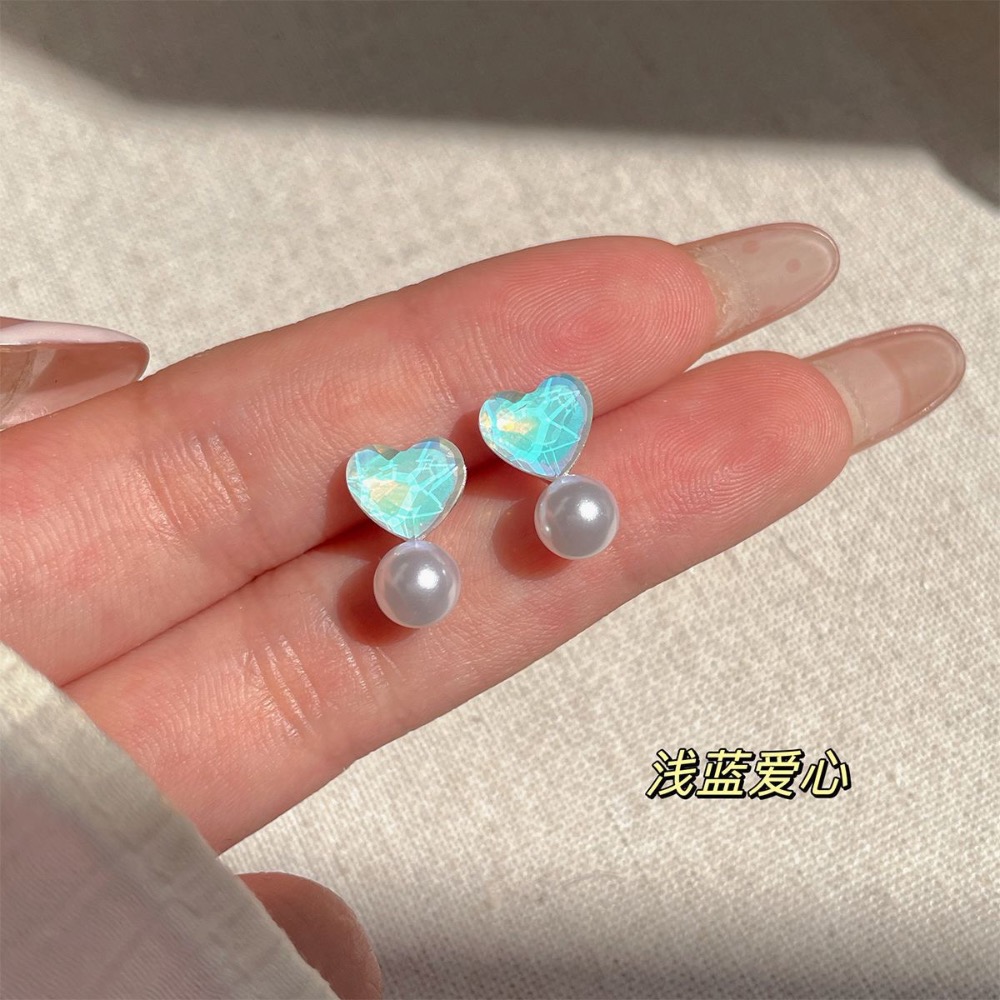 精緻粉色、藍色愛心耳環-規格圖5